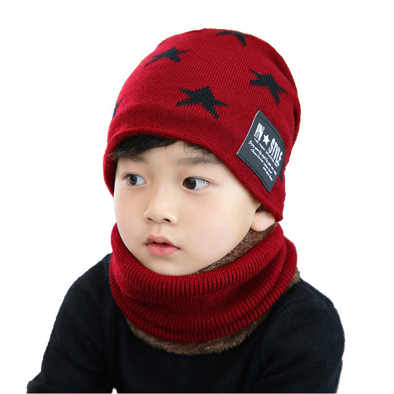 Five Pointed Star Woolen Hat Autumn And Winter Warm Knitted Parent Child Hat