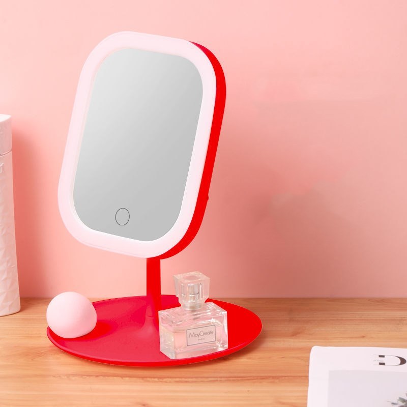 Krispfy Cosmetics Desktop Mirror Dressing Mirror With Light Bulb Fill Light Beauty Makeup