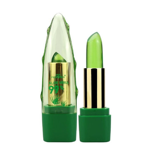 Krispfy Cosmetics Aloe Vera Gel Color Changing Lipstick Gloss  Moisturizer Anti-drying Desalination Fine-grain Lip Blam Care