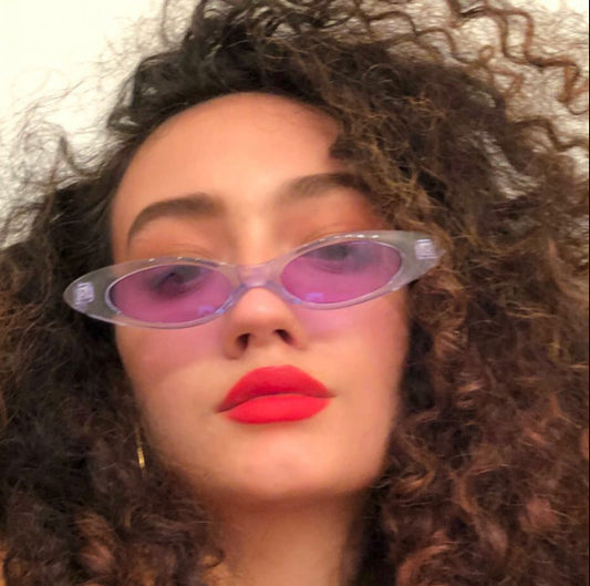 New Oval Frame Sunglasses Transparent Ocean Glasses Personality Retro