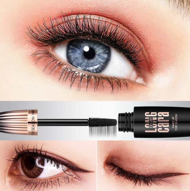 Makeup Eyelash Mascara Eye Lashes Makeup 4D Silk Fiber Lash Mascara New Long Curling Black Waterproof Fiber Mascara- Krispfy.com