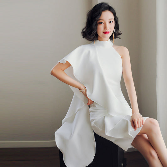 Krispfy.com Party party white short evening dress