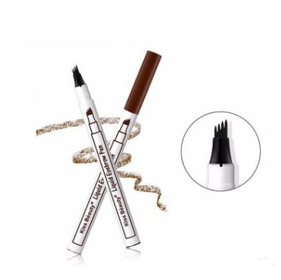 Waterproof Natural Eyebrow Pen Four-claw Eye Brow Tint Fork Tip Eyebrow Tattoo Pencil- Krispfy.com