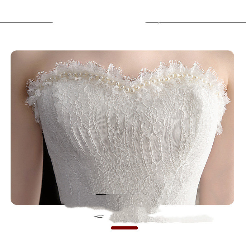 Krispfy.com Short Front And Back Length Small Trailing Wedding Dress