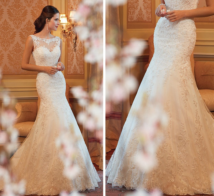 Krispfy.com Lace Fish Tail Wedding Dress