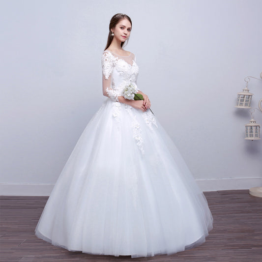 Krispfy.com New Shoulders Slim Wedding Bride I Married Slim Wedding Dress