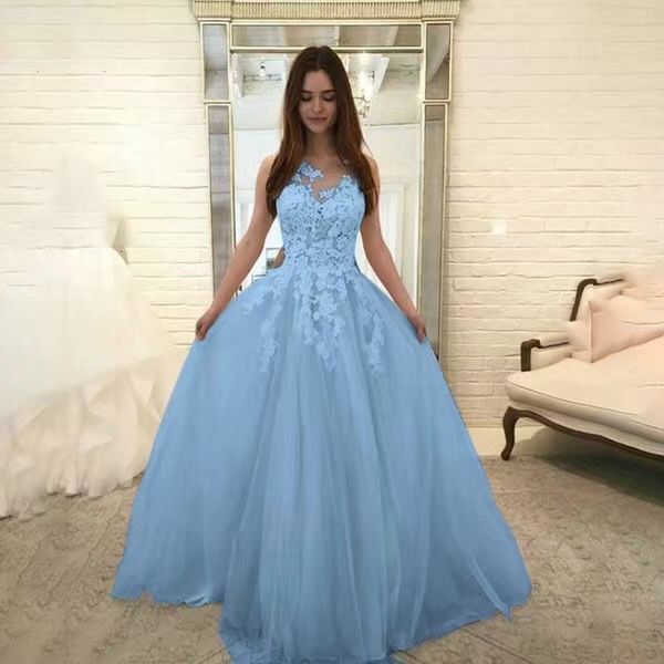 Krispfy.com - Women Wedding Dress Sleevless Flowers Lace Dress