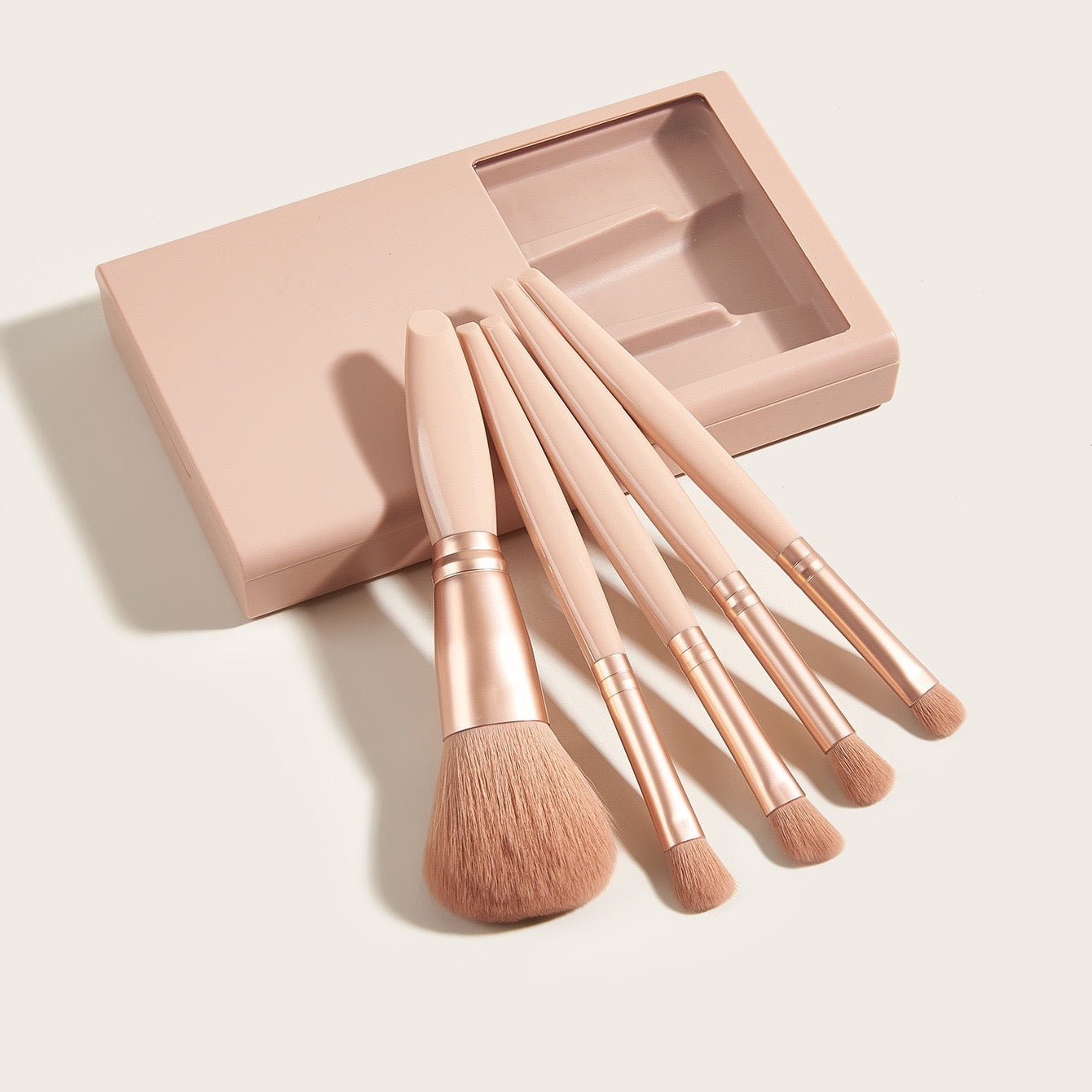 5 PCs Makeup Brushes With Mirror Travel Set - Krispfy.com