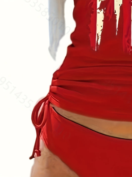 Women's Two-piece Casual Swimsuit P125 Red