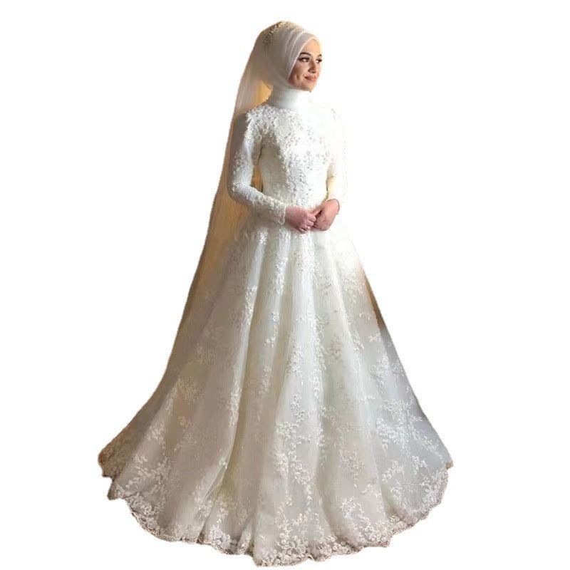 Krispfy Long Sleeve White Dignified Wedding Dress