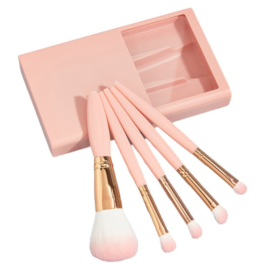5 PCs Makeup Brushes With Mirror Travel Set - Krispfy.com