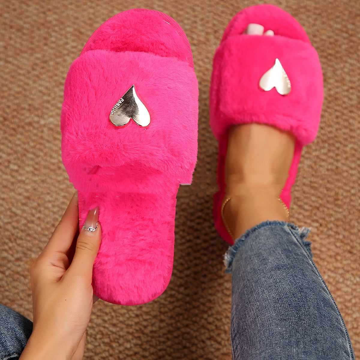 Krispfy Orignals USA - Fluffy Slipper Fall Winter Warm I  Furry Slippers Women I Indoor House Fuzzy Flip Flops