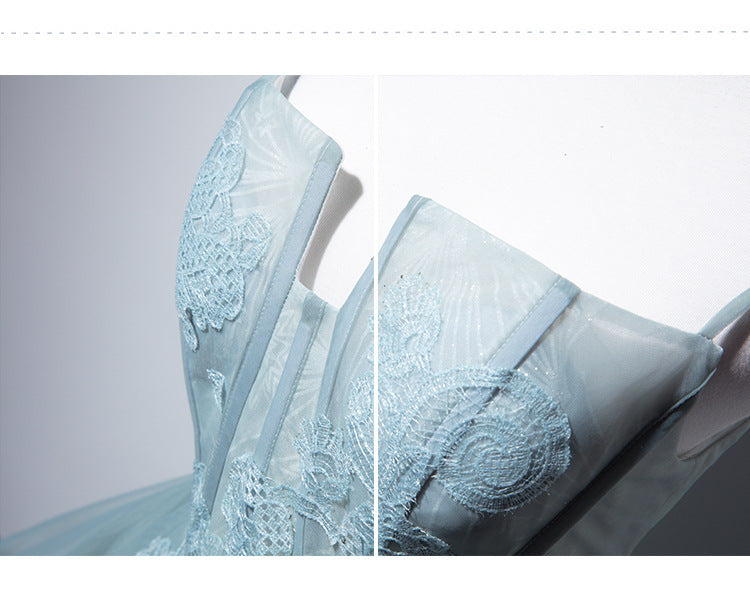 Krispfy.com Grey Green Suspender Bra Evening Dress For Women