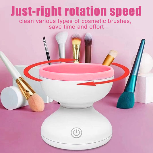 Portable USB Makeup Brush Cleaner Machine Electric Cosmetic Brush Cleaning Washing Tools Automatic Clean Makeup Brushes- Krispfy.com