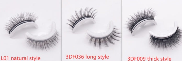 Reusable 3D Mink Lashes Natural False Eyelash - Krispfy.comes Self Adhesive Fake Glue Free Makeup Eyelash Extension Silk