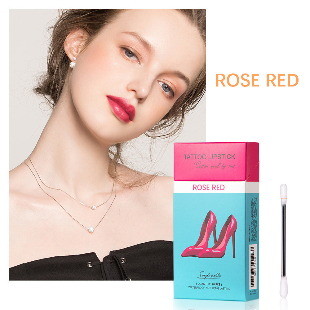 20 Pcs Set Cotton Swab Lipsticks For Outdoor Portable Lipsticks Cosmetics Waterproof Case Lasting Long Cigarette Liquid Lipstick - Krispfy.com