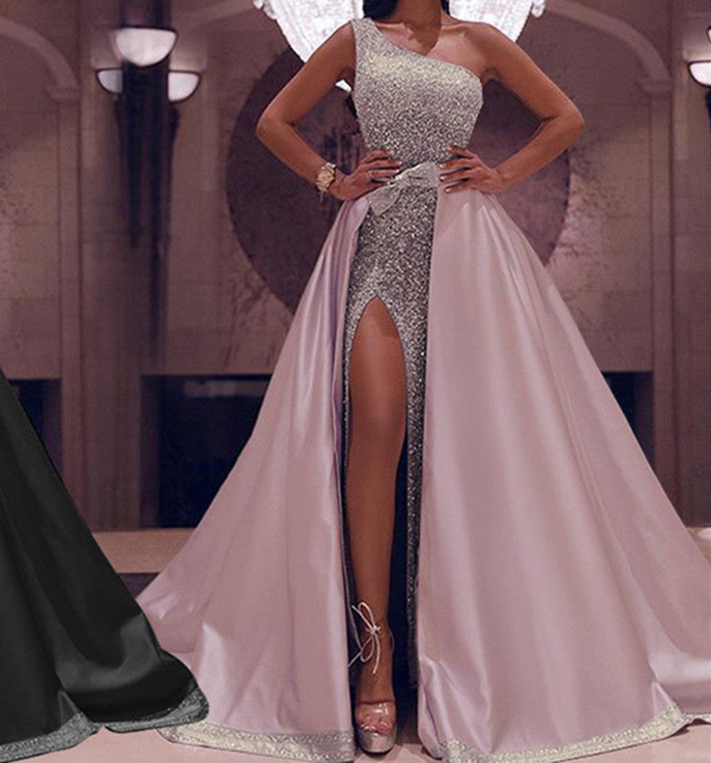 Krispfy.com New One-Shoulder Mopping Evening Dress