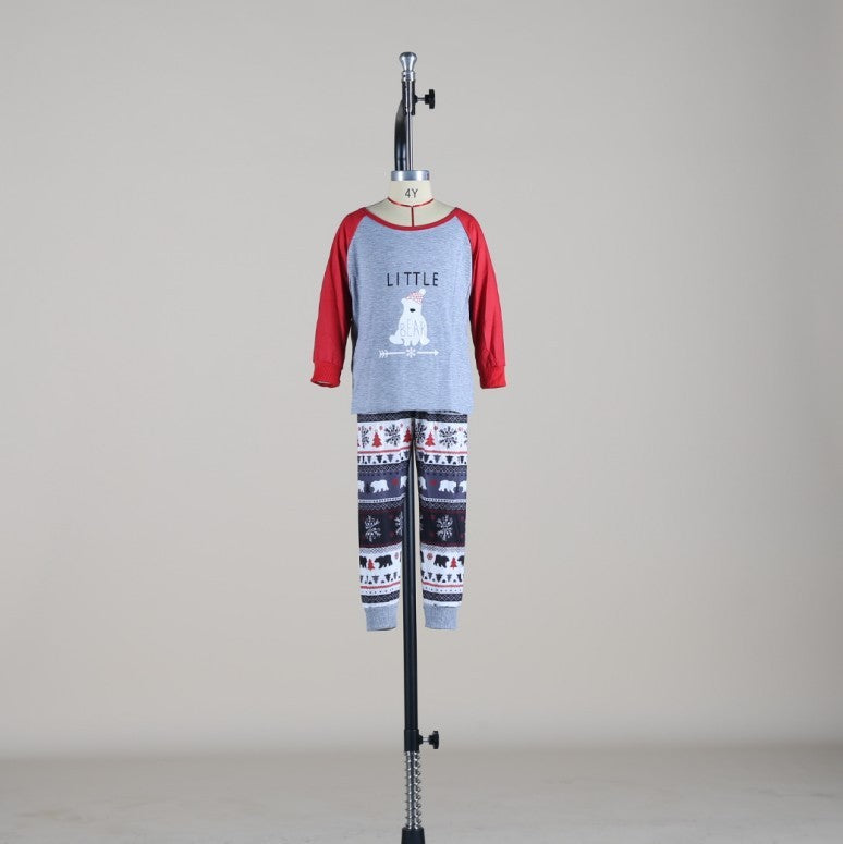 Family Red Cartoon Cartoon Cotton Suit Parent-child