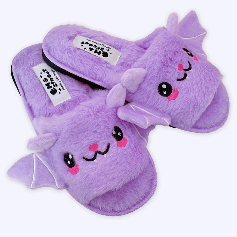 Krispfy Orignals USA - Halloween Shoes Cute Bat Slippers I Warm Home Slippers