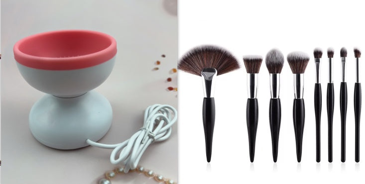Portable USB Makeup Brush Cleaner Machine Electric Cosmetic Brush Cleaning Washing Tools Automatic Clean Makeup Brushes- Krispfy.com