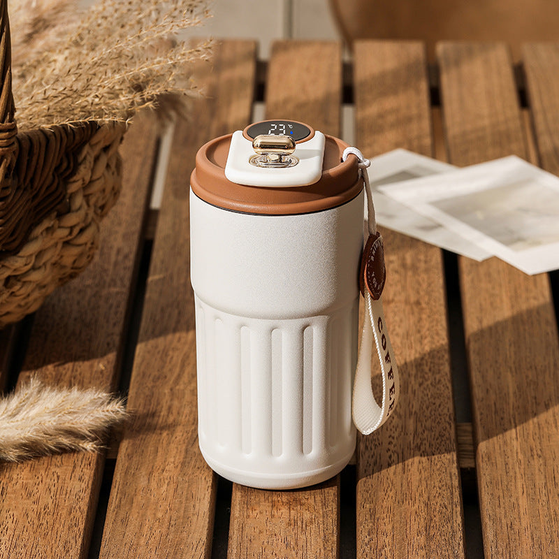 Krispfy Online Solutions Smart Digital Thermal Bottle Portable Coffee Mug Stainless Steel Water Bottle In-Car Insulated Cup Keep Cold Vacuum Flasks 450ml