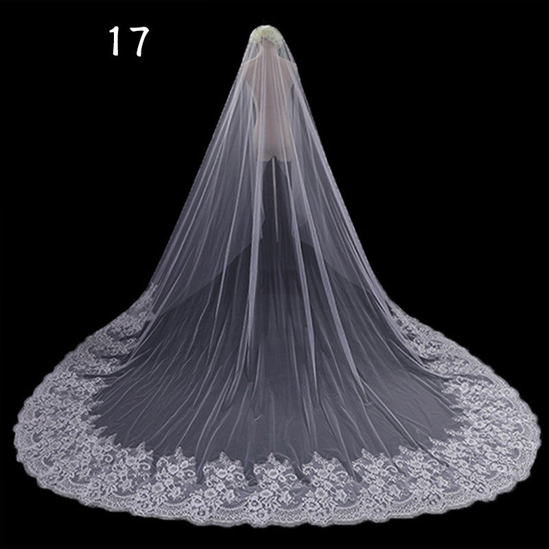 Krispfy.com Bride Wedding Master Wedding Veil Long Long Tail