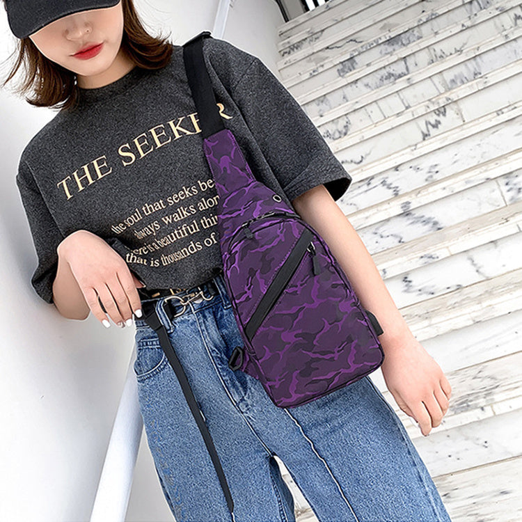 Krispfy Orignals - Camouflage Chest Bags Men With Headphone Hole