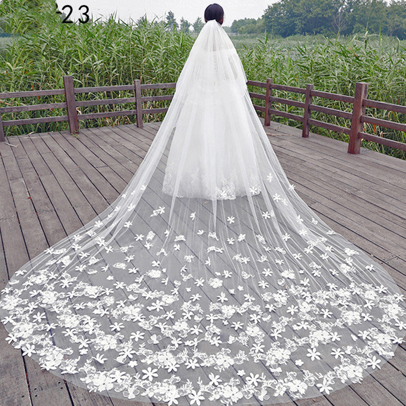 Krispfy.com Bride Wedding Master Wedding Veil Long Long Tail
