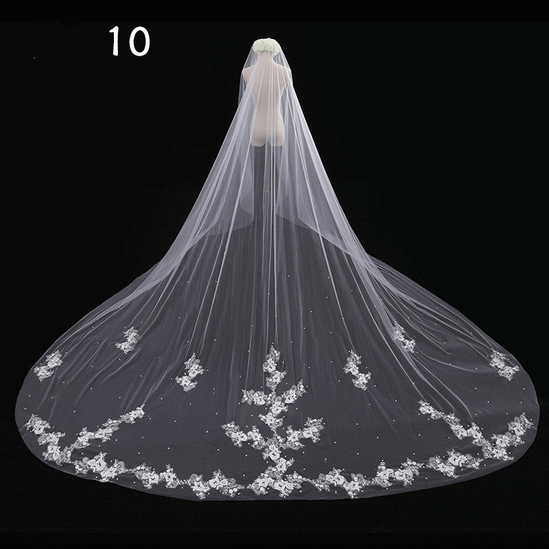 Krispfy.com Bride Wedding Master Wedding Veil Long Long Tail