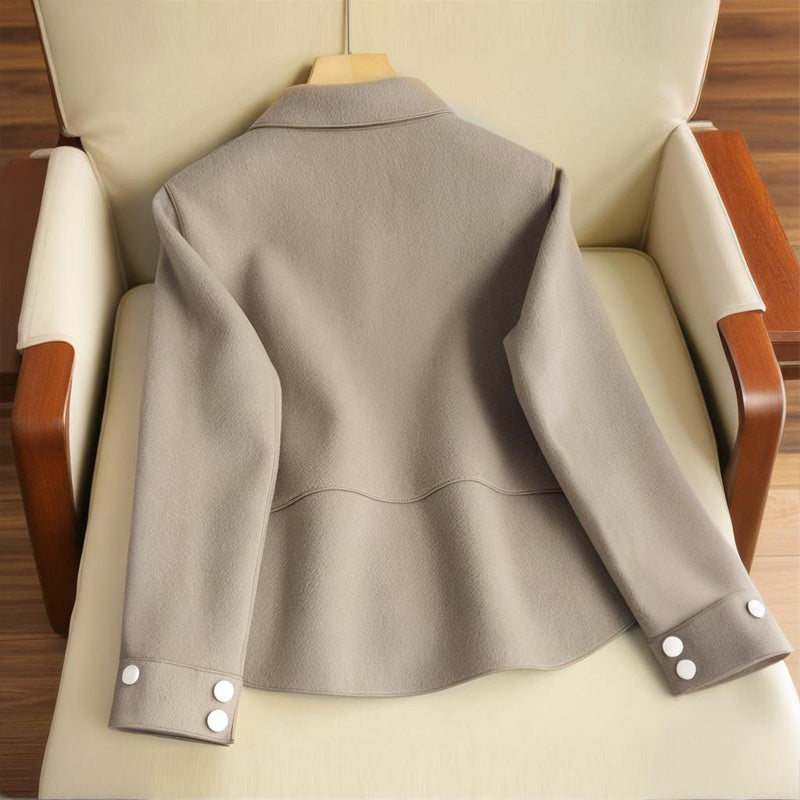 Elegant Women's Single-Breasted Raglan Sleeve Coat With Button & Pocket Details - Retro Style Casual Jacket