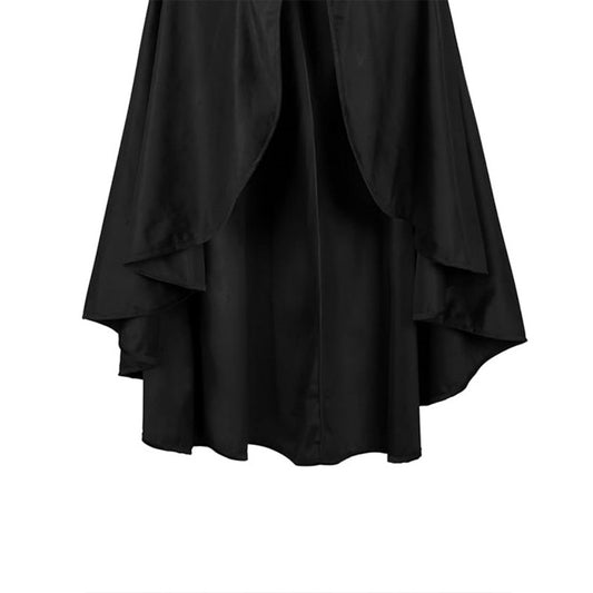 Women's Solid Color Vintage Style Hooded Cloak Cape With Buttons - Medieval Renaissance Costume Cape