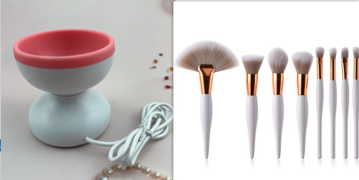 Portable USB Makeup Brush Cleaner Machine Electric Cosmetic Brush Cleaning Washing Tools Automatic Clean Makeup Brushes- Krispfy.com
