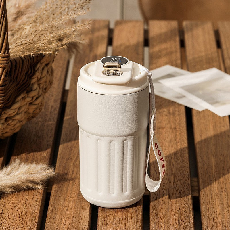 Krispfy Online Solutions Smart Digital Thermal Bottle Portable Coffee Mug Stainless Steel Water Bottle In-Car Insulated Cup Keep Cold Vacuum Flasks 450ml