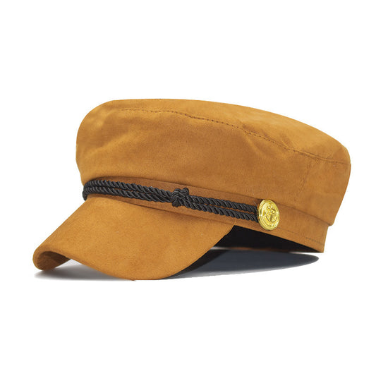 Vintage deerskin velvet octagonal hats