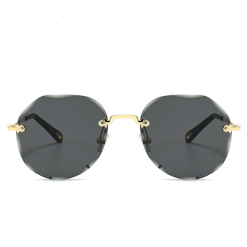 Polygonal Sunglasses Women Rimless Trimmed Sunglasses