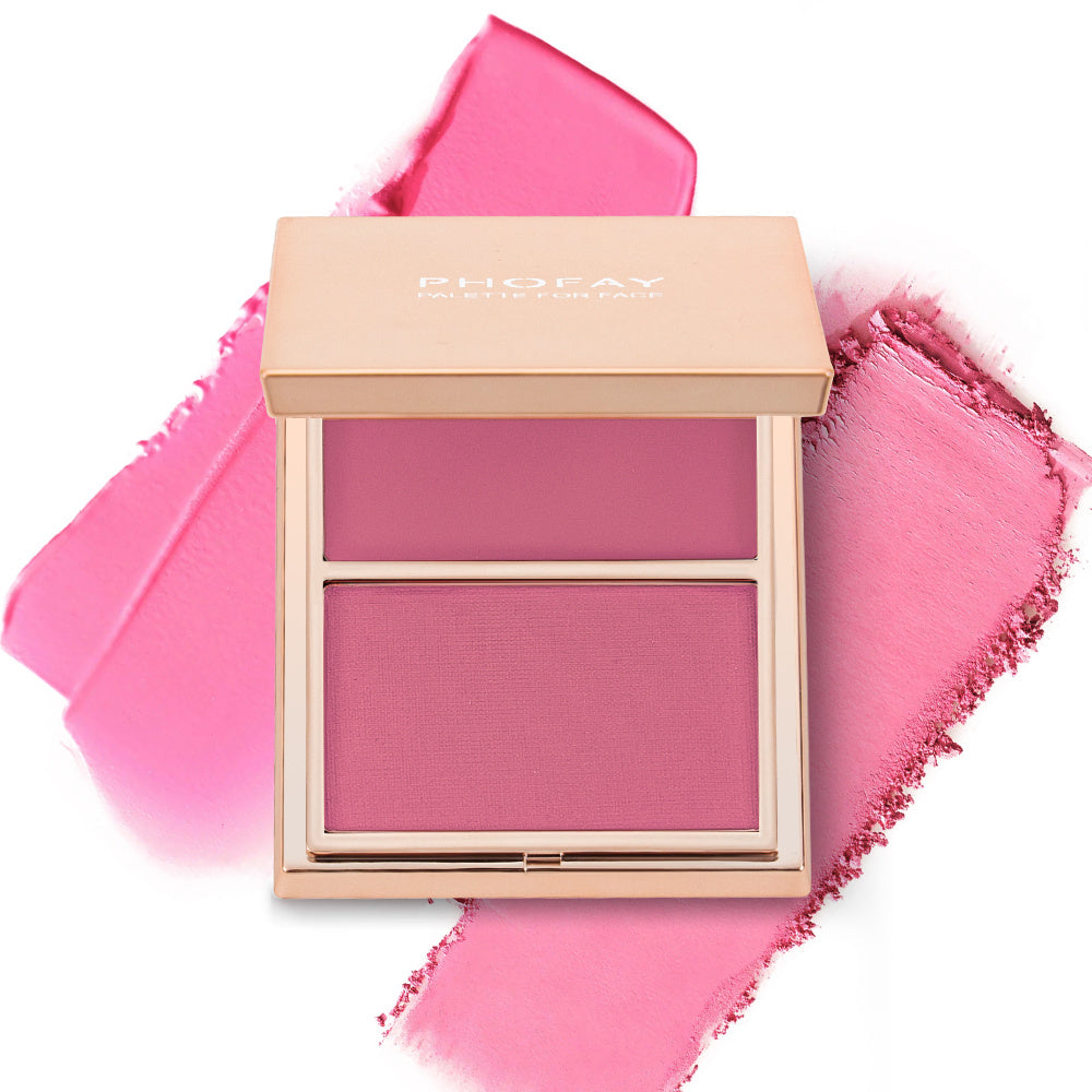 PHOFAY Double-Take Cream & Powder Blush Duo - Krispfy.com