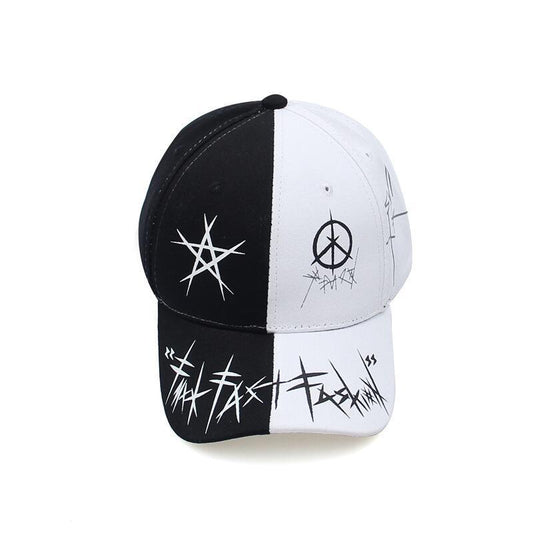 Custom Graffiti Snapback Baseball Caps Black And White Patchwork Men Women Hip Hop Fashion Casual Hat