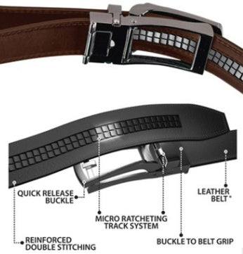 Men's Automatic Buckle Two-layer Cowhide Leather Belt