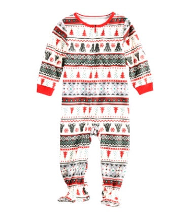 Christmas parent-child suit printing home service pajamas two-piece