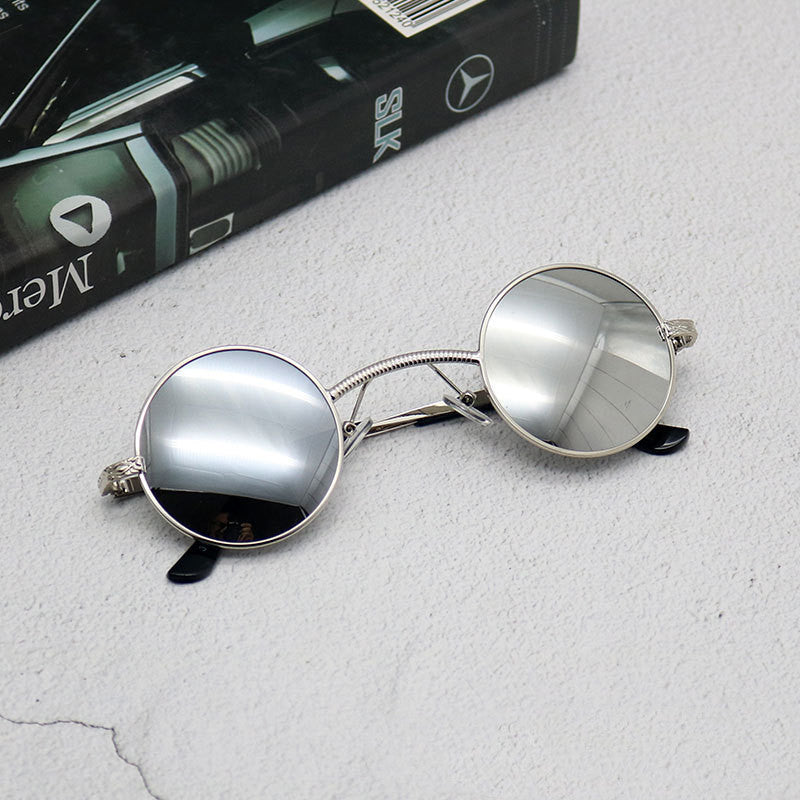 Round Senior Steampunk Fashion Eye Protection Sunglasses