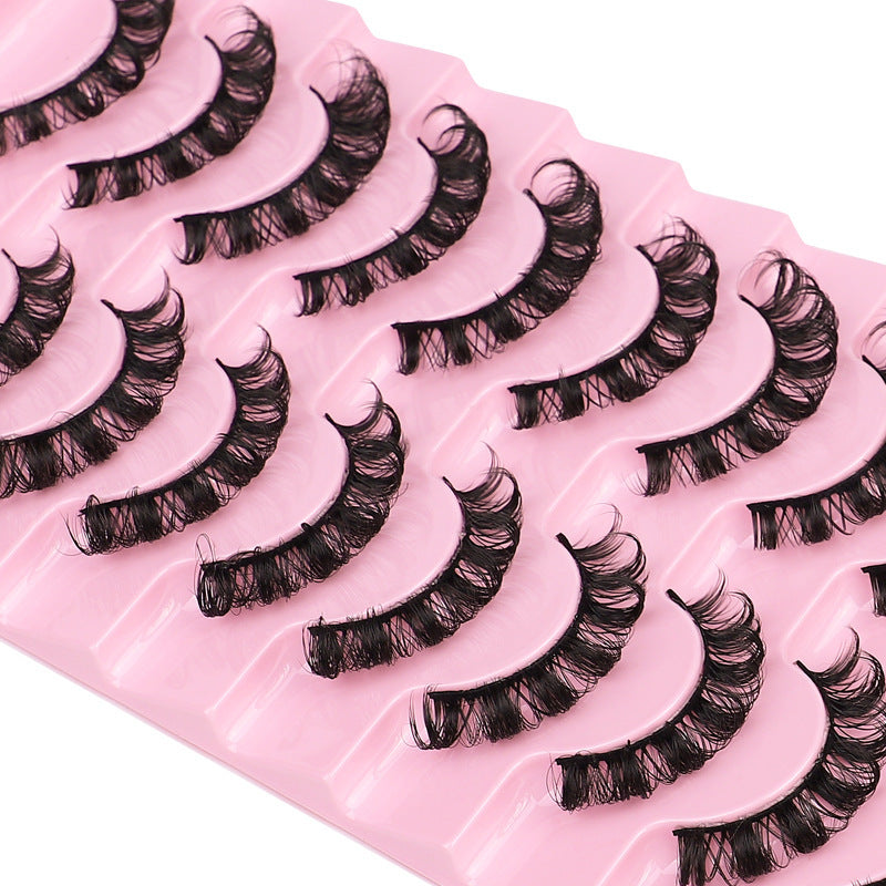 Krispfy Cosmetics False Eyelashes, DD Curve, Thick, Eyelash, Ten Pairs