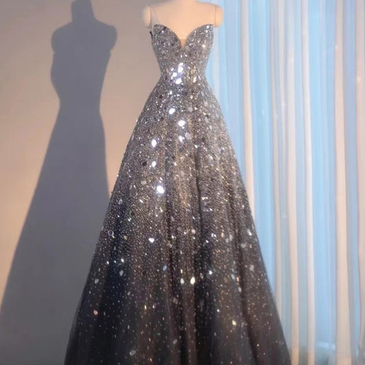 Krispfy.com Blue Heavy Industry Wedding Evening Dress