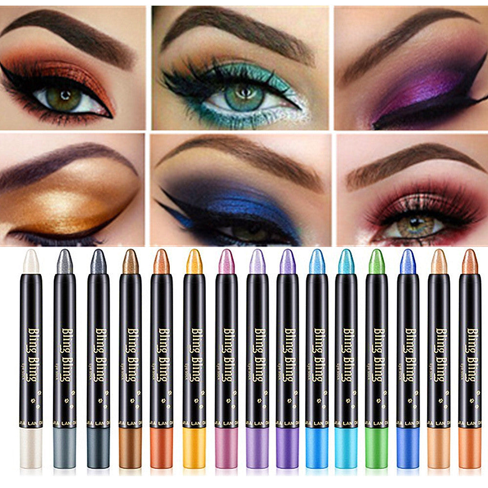 Krispfy Cosmetics Pearlescent Silkworm Eyeshadow Pen Lasting Waterproof And Not Blooming Shiny Pearlescent Gel Pen 15 Color Eye Shadow Pen
