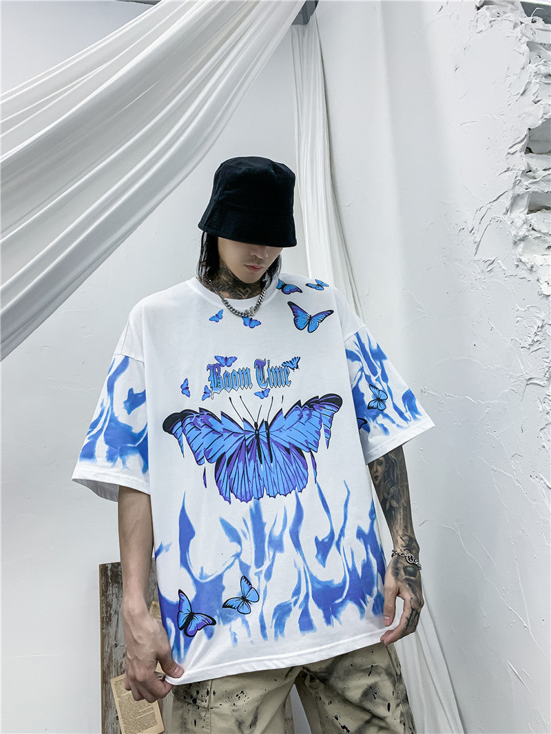 Tide Short-sleeved Butterfly T-shirt Leisure Men