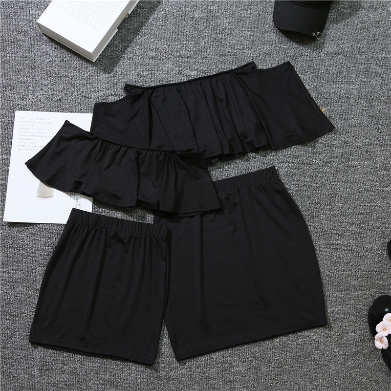 One-Word Ruffled Suit Skirt Mother And Daughter