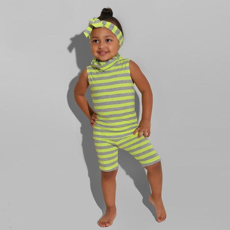 Krispfy.com Women's Summer New Fashion Sleeveless Printed Vest Parent-child Suit