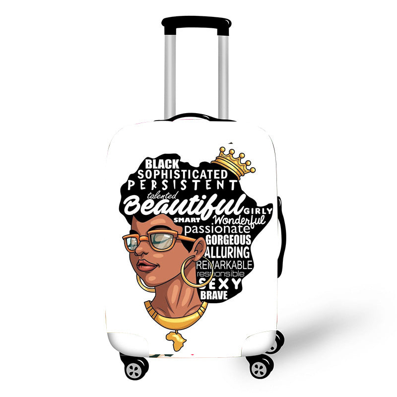 Krispfy Orignals - African Girl Travel Art Luggage Cover Suitcase  I Protection Baggage I Dust Cover