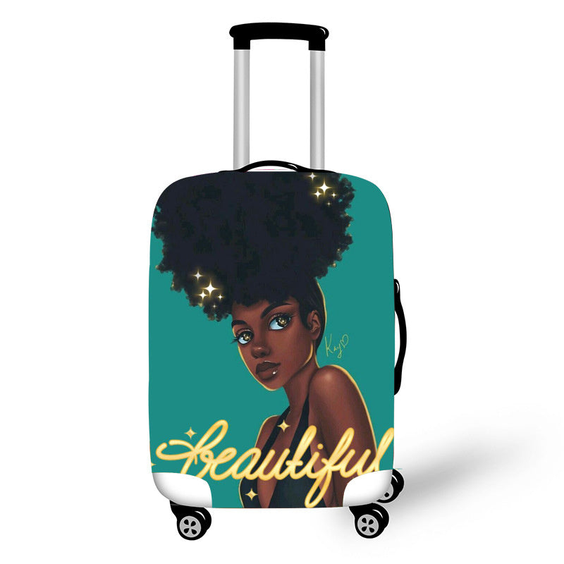Krispfy Orignals - African Girl Travel Art Luggage Cover Suitcase  I Protection Baggage I Dust Cover