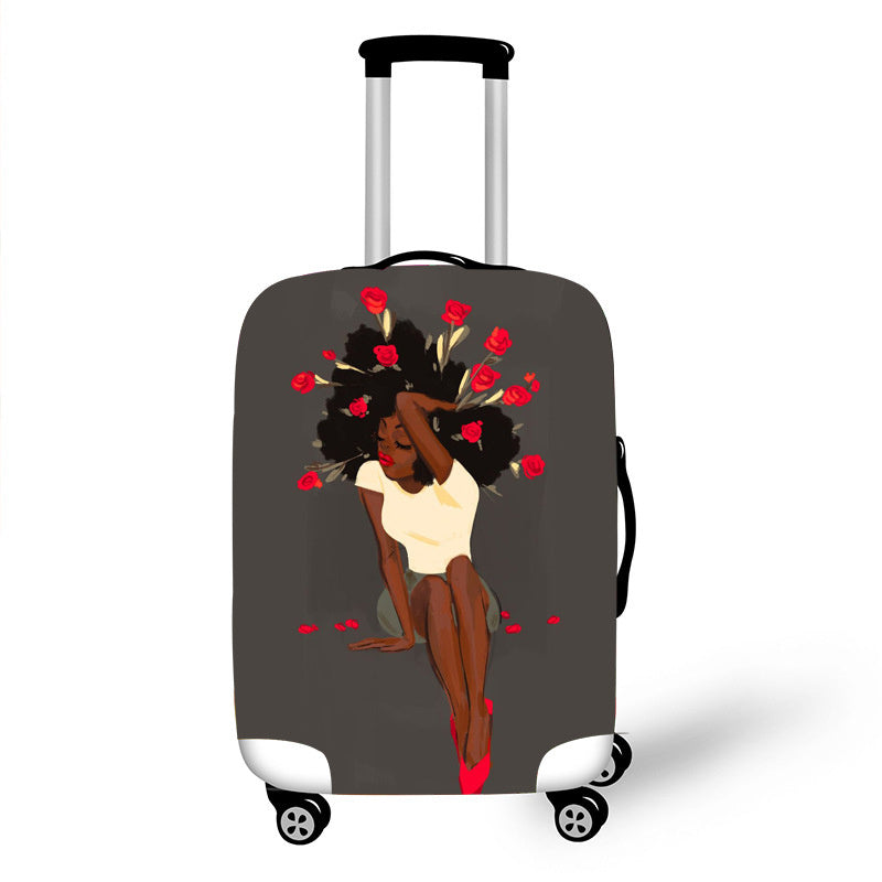 Krispfy Orignals - African Girl Travel Art Luggage Cover Suitcase  I Protection Baggage I Dust Cover