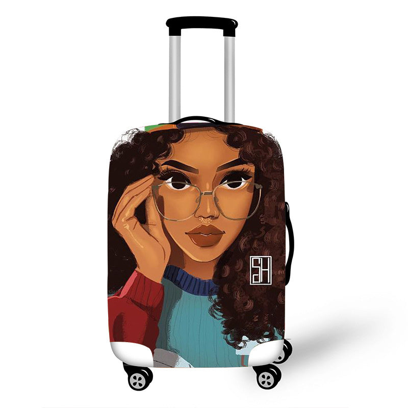 Krispfy Orignals - African Girl Travel Art Luggage Cover Suitcase  I Protection Baggage I Dust Cover